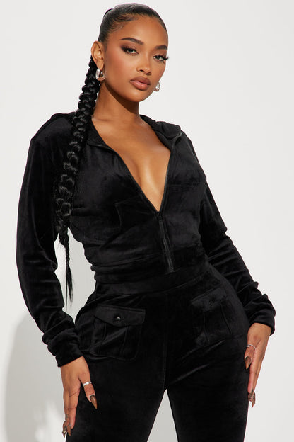 My Favorite Velour Pant Set - Black
