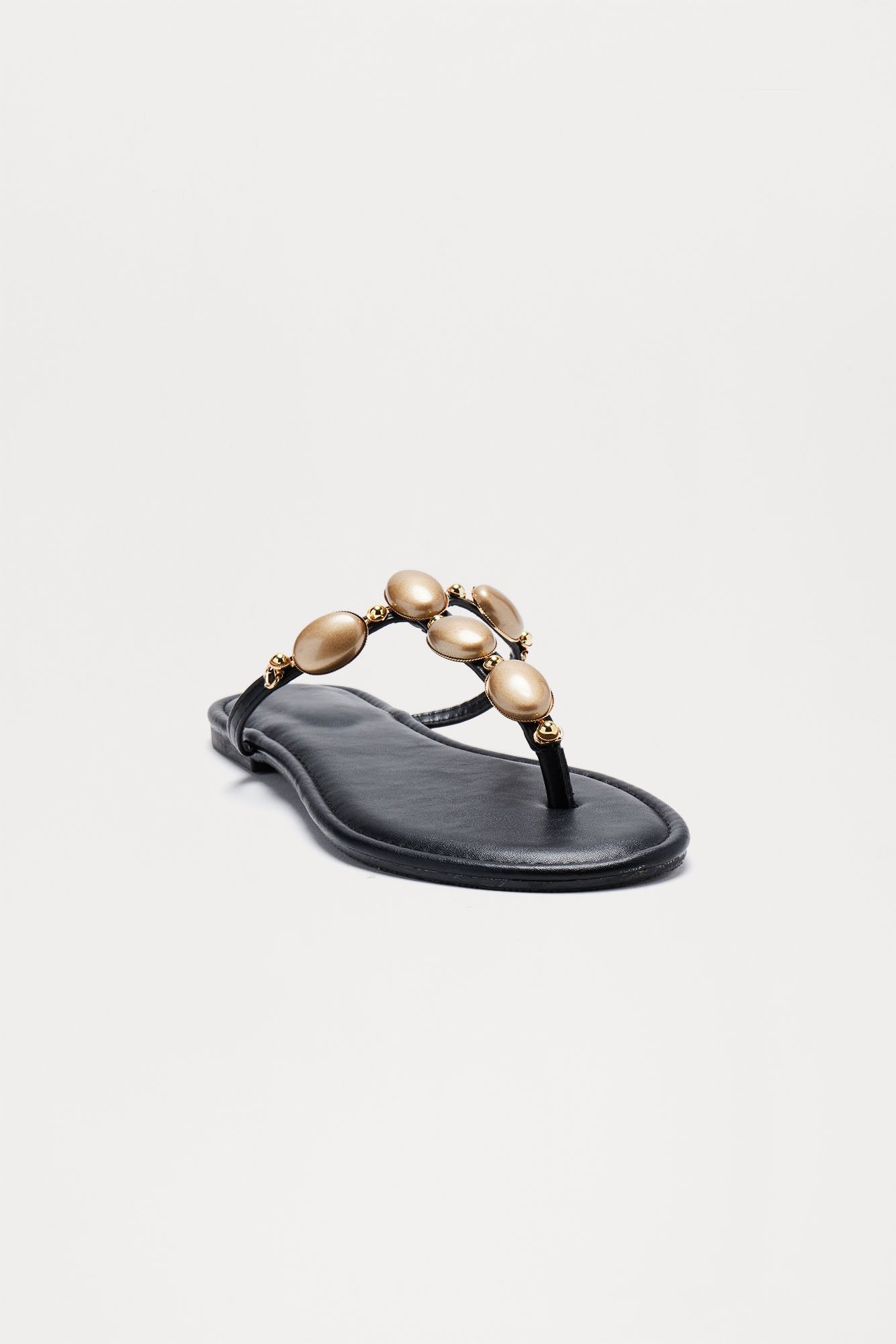Fiji Beaded Sandals - Black