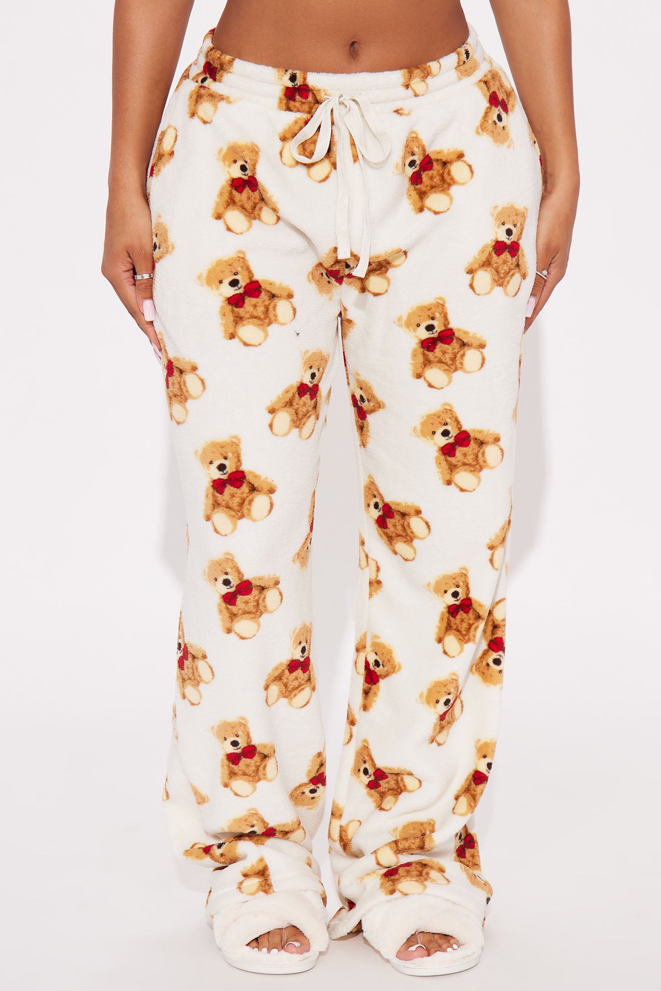Teddy Cutie Plush PJ Pant - Ivory/combo
