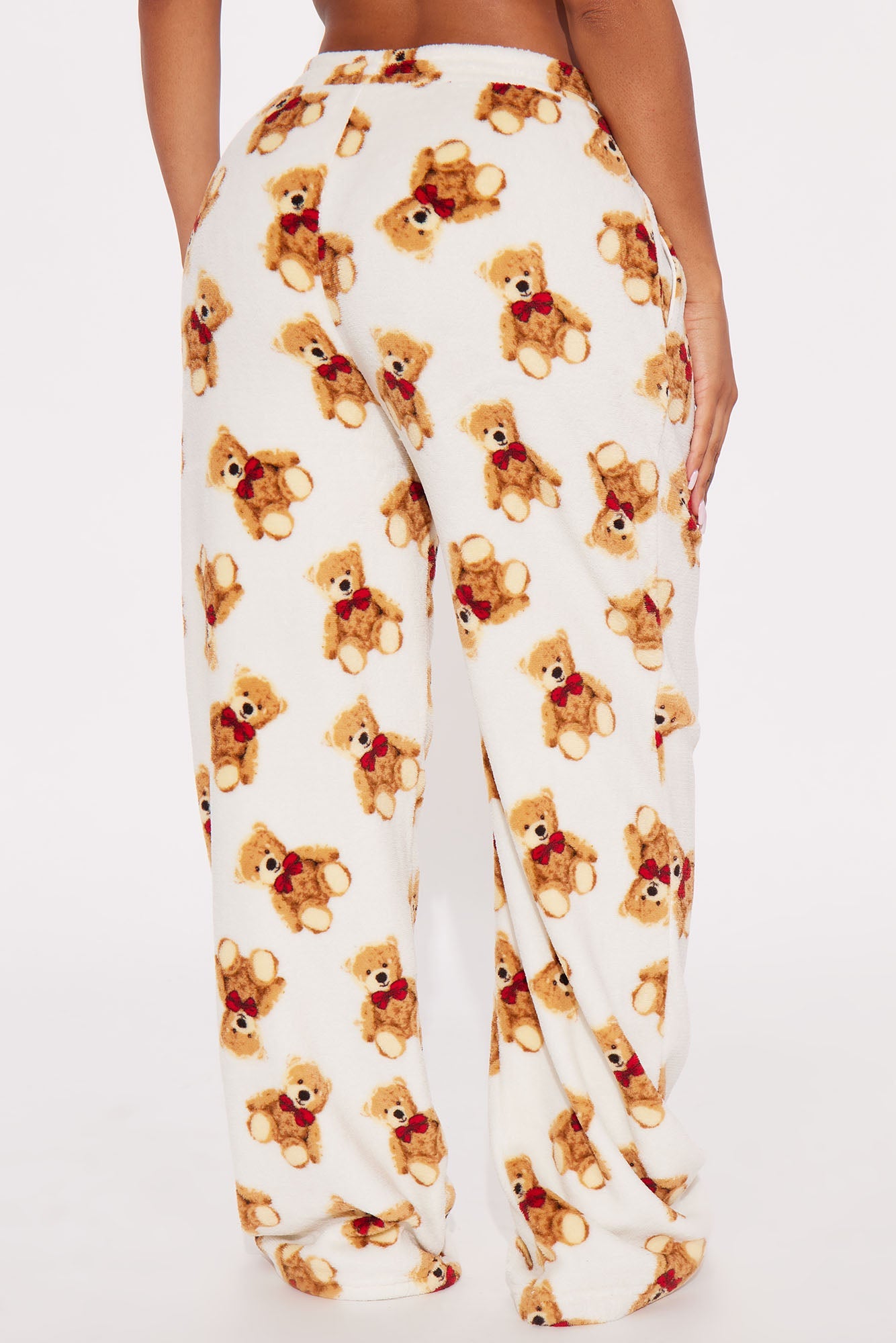 Teddy Cutie Plush PJ Pant - Ivory/combo