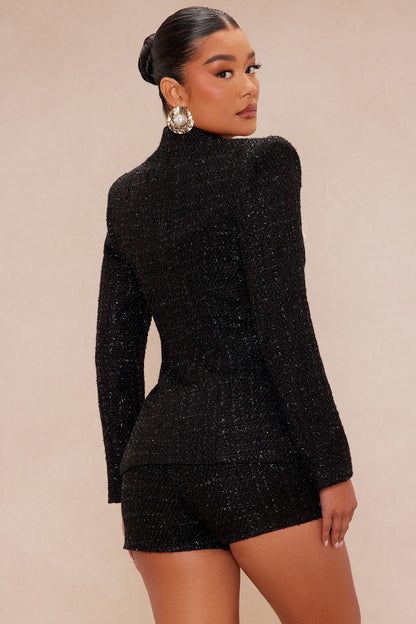 Corrine Tweed Short Suit Set - Black