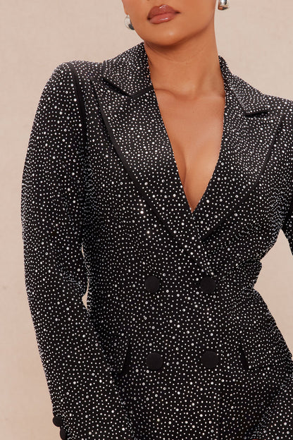 Evelyn Embellished Suit Set - Black