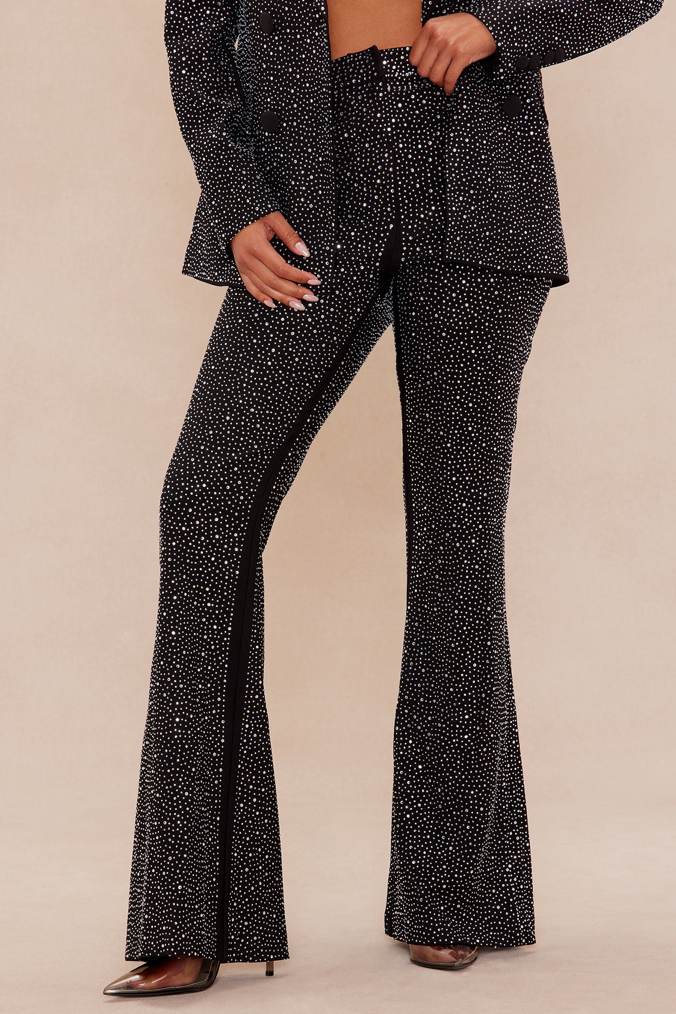 Evelyn Embellished Suit Set - Black