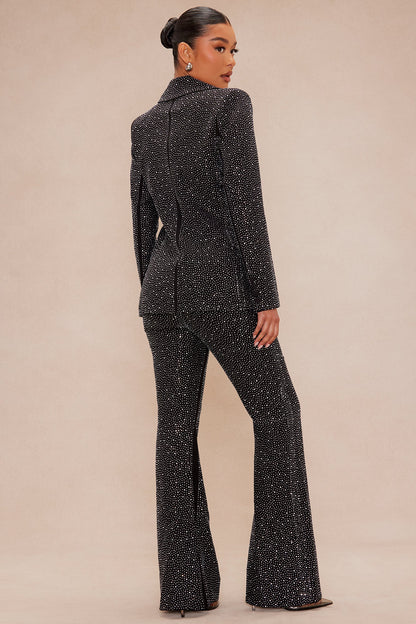 Evelyn Embellished Suit Set - Black