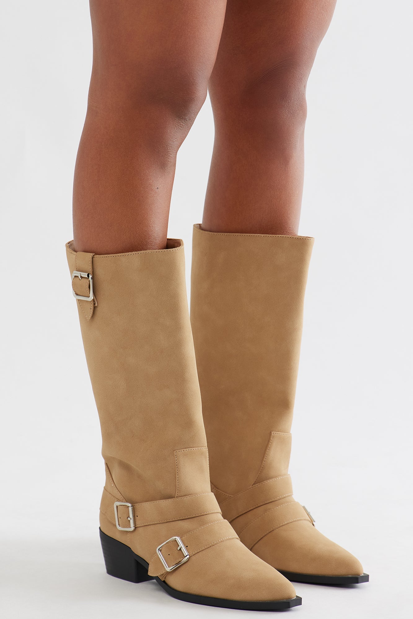 Easy Rider Buckle Boots - Taupe