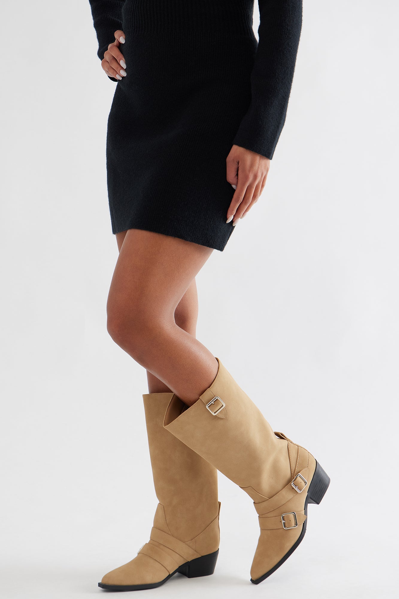 Easy Rider Buckle Boots - Taupe