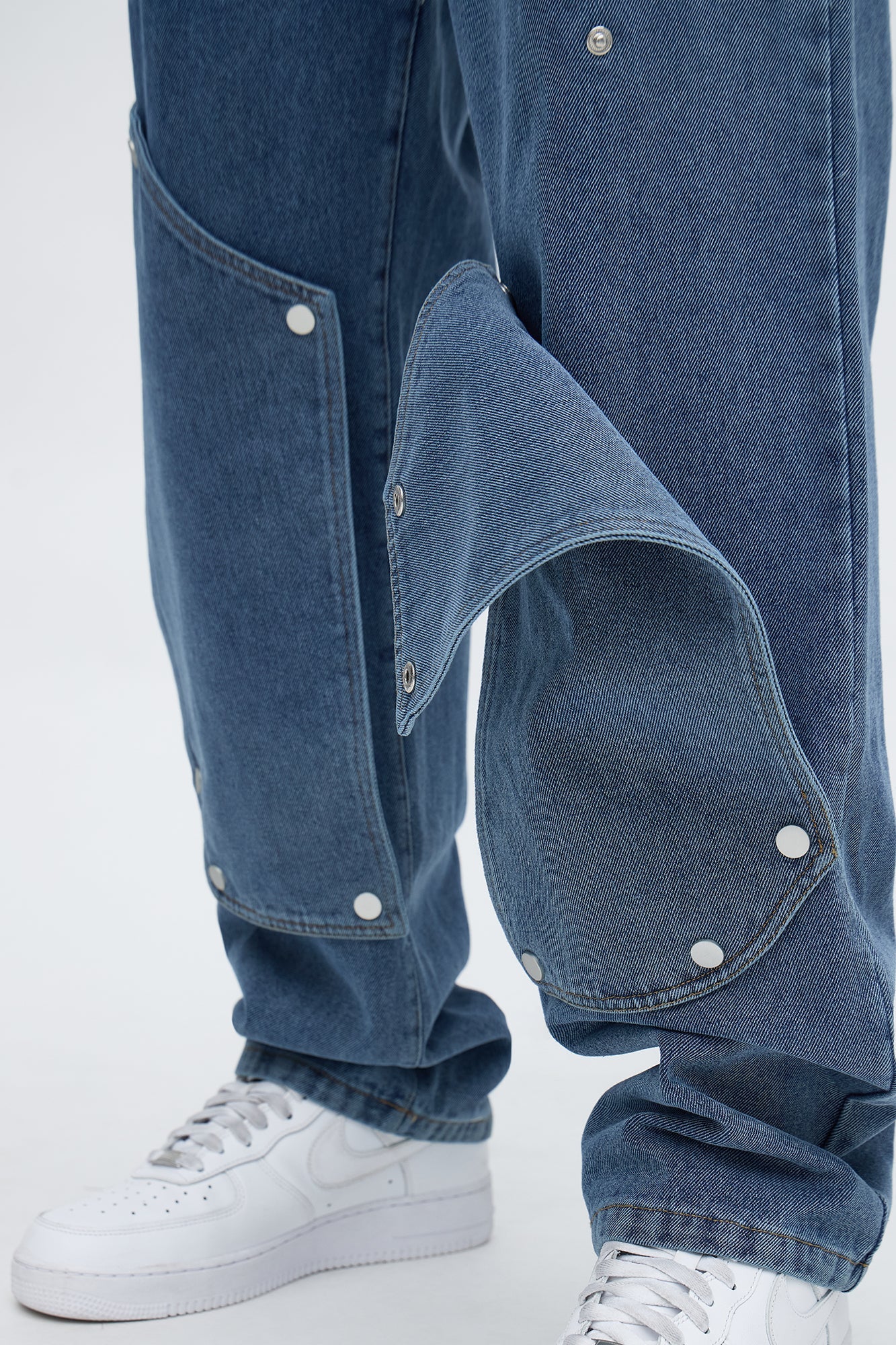Straight Utility Snap Panel Jean - Dark Wash