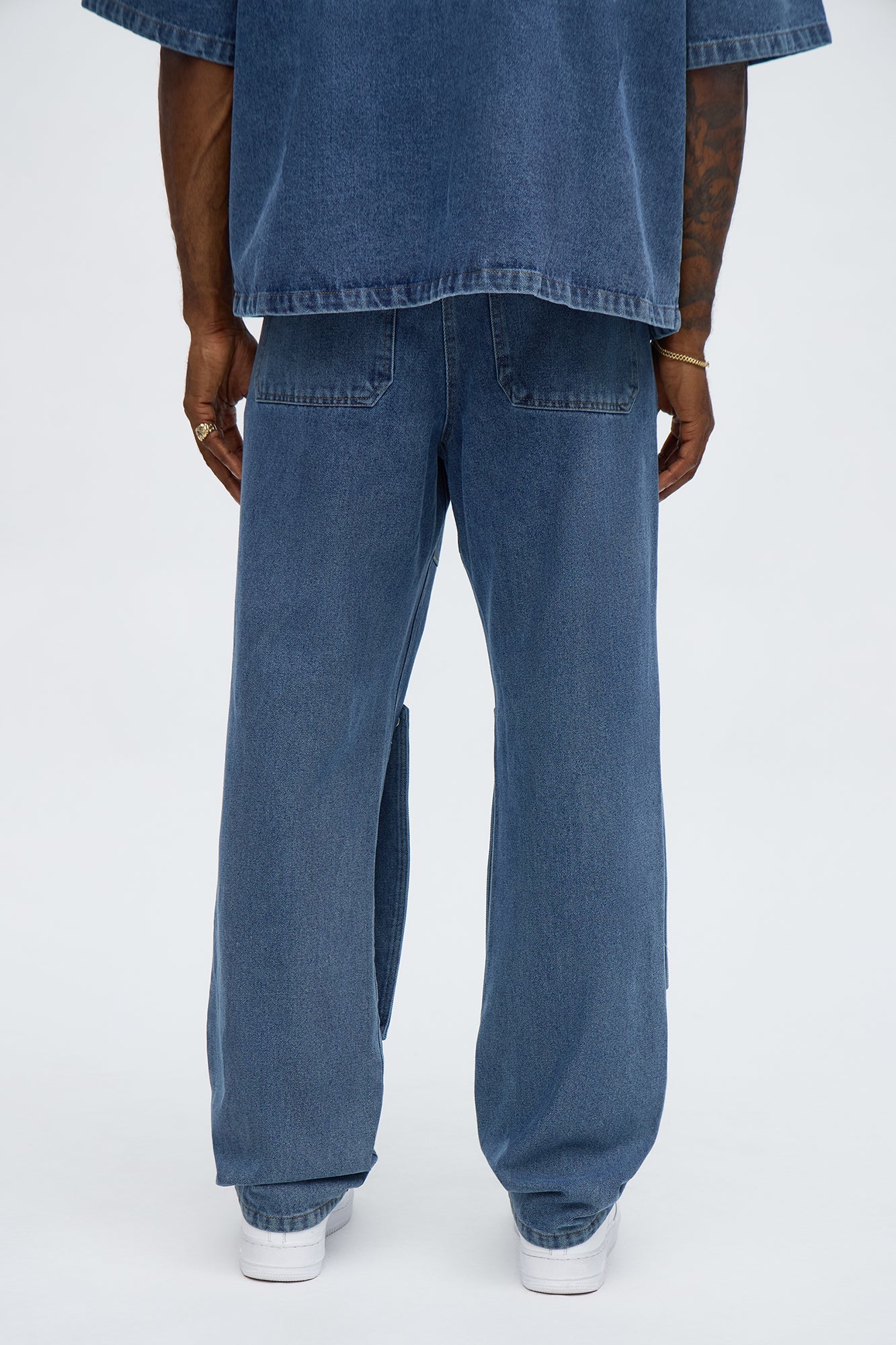 Straight Utility Snap Panel Jean - Dark Wash