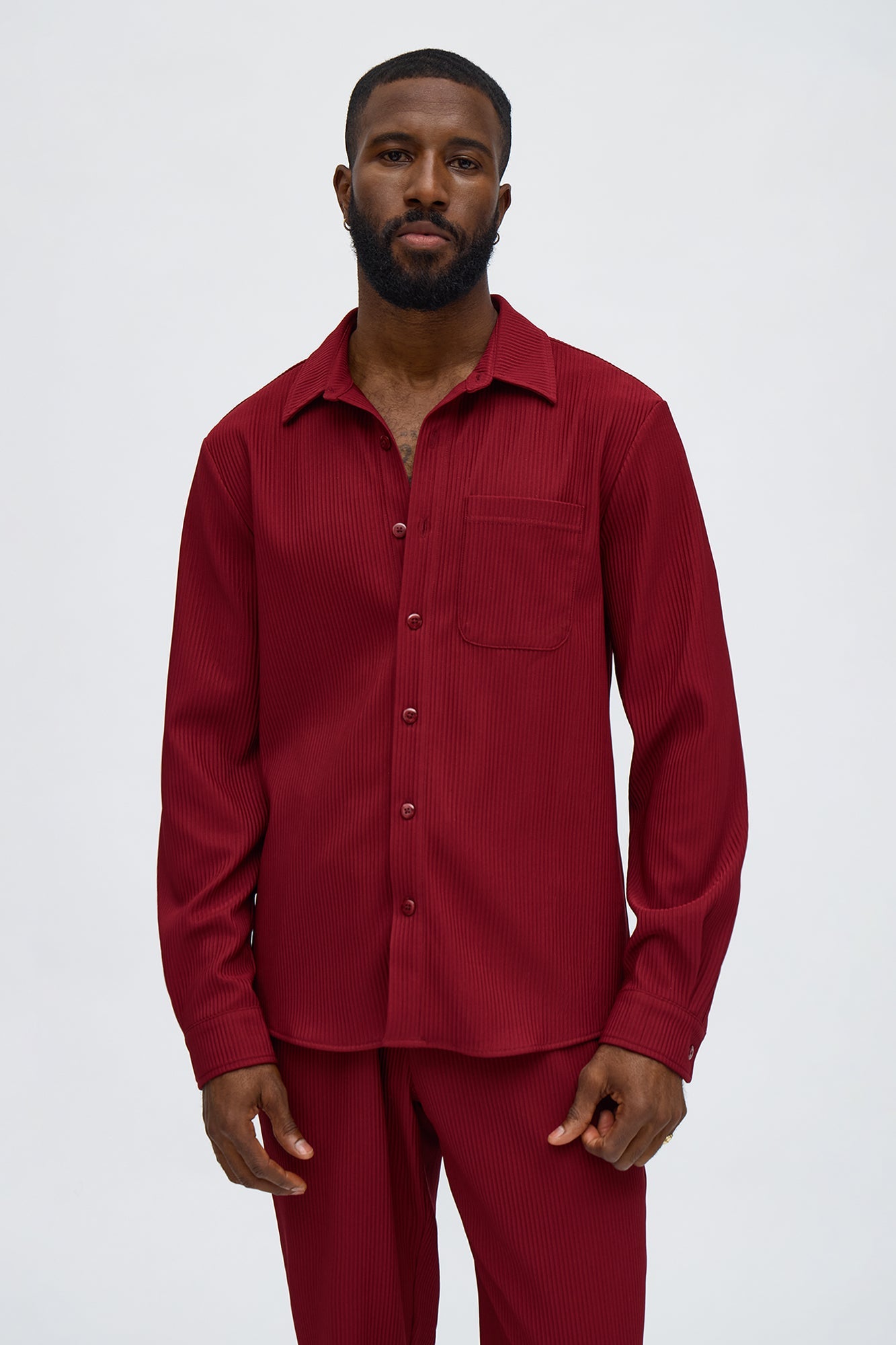 Show Up Long Sleeve Shirt - Burgundy