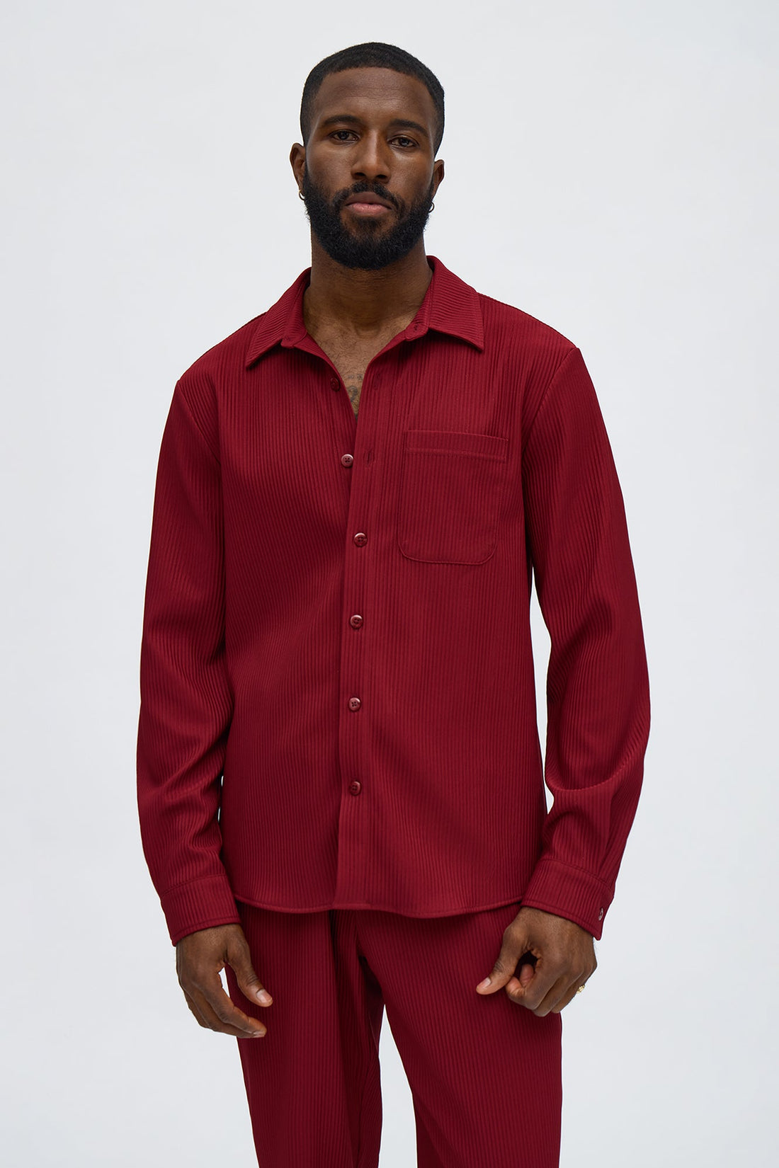 Show Up Long Sleeve Shirt - Burgundy