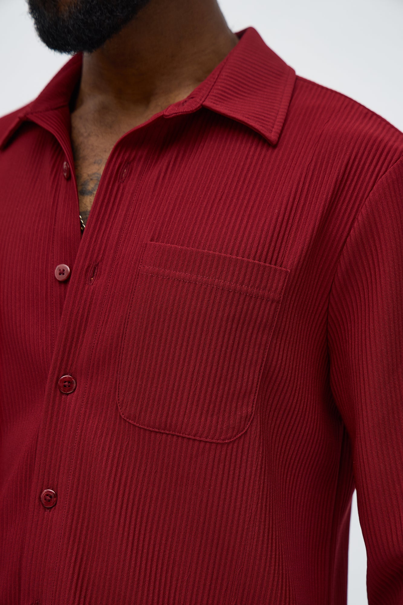 Show Up Long Sleeve Shirt - Burgundy