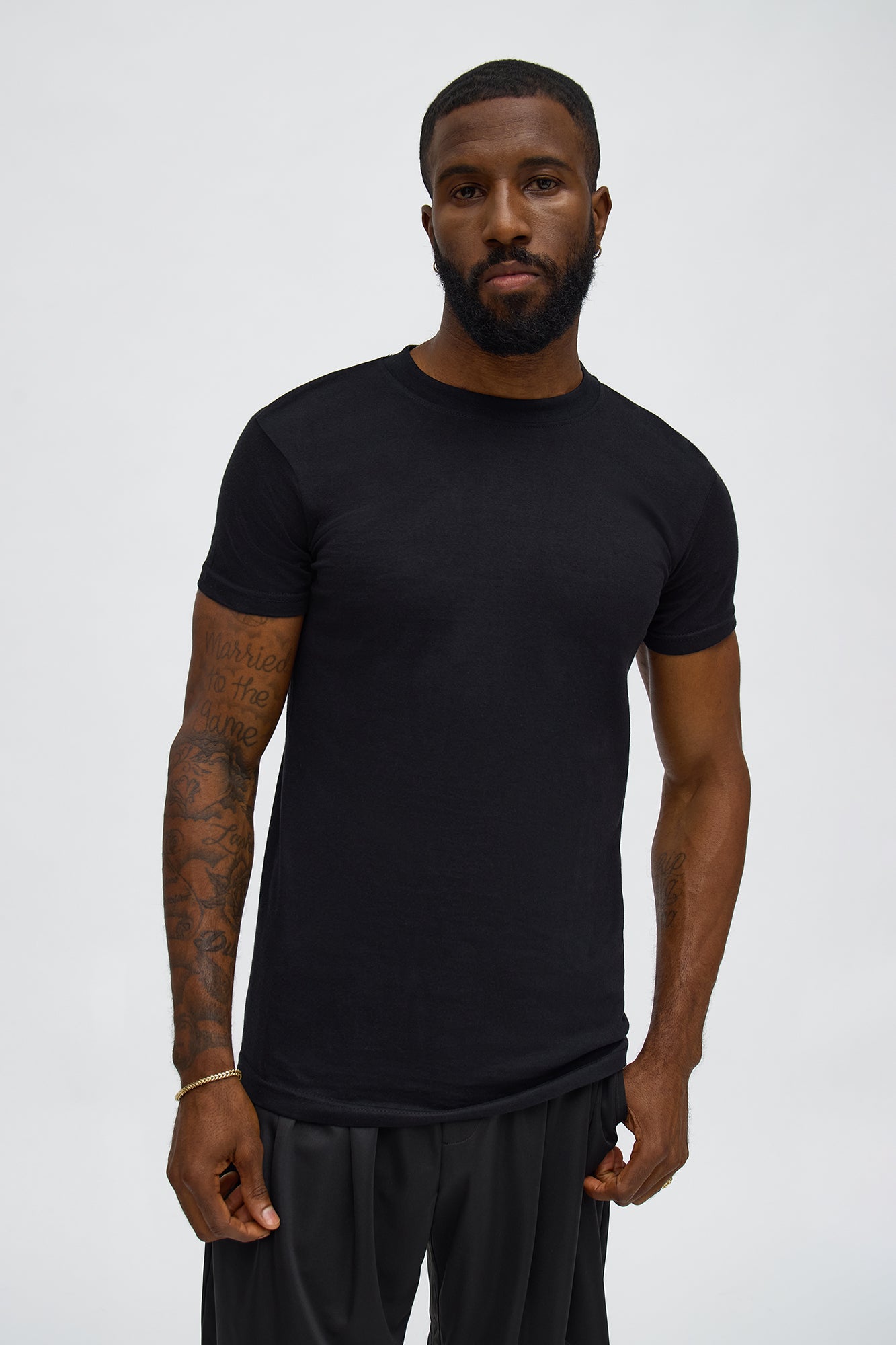 Muscle Fit Crew Tee - Black