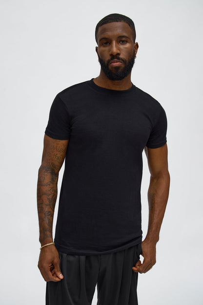 Muscle Fit Crew Tee - Black
