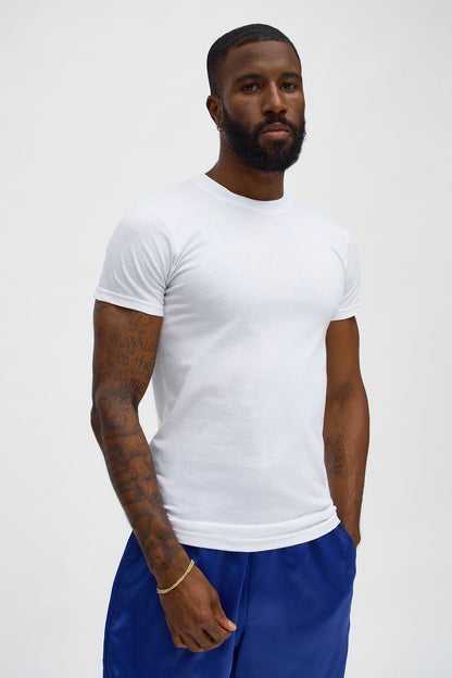 Muscle Fit Crew Tee - White