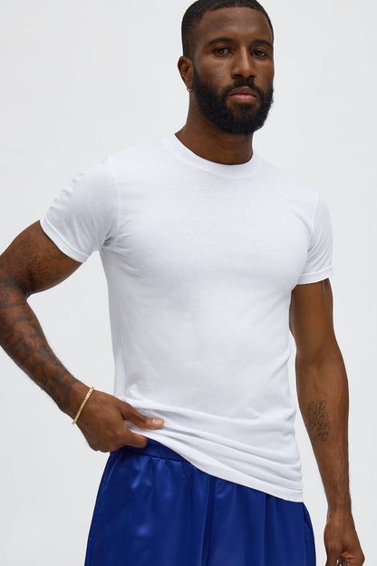 Muscle Fit Crew Tee - White
