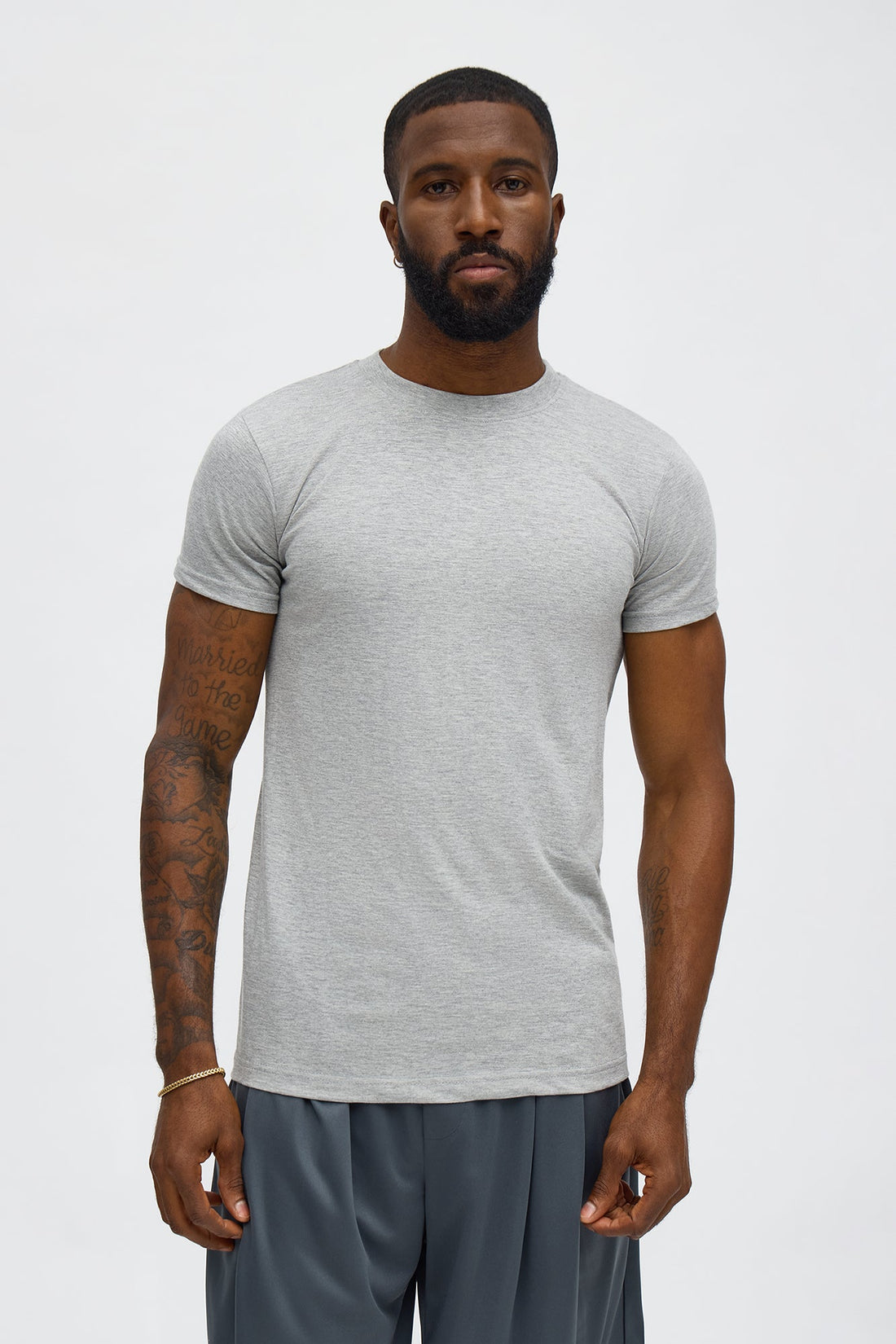 Muscle Fit Crew Tee - Grey