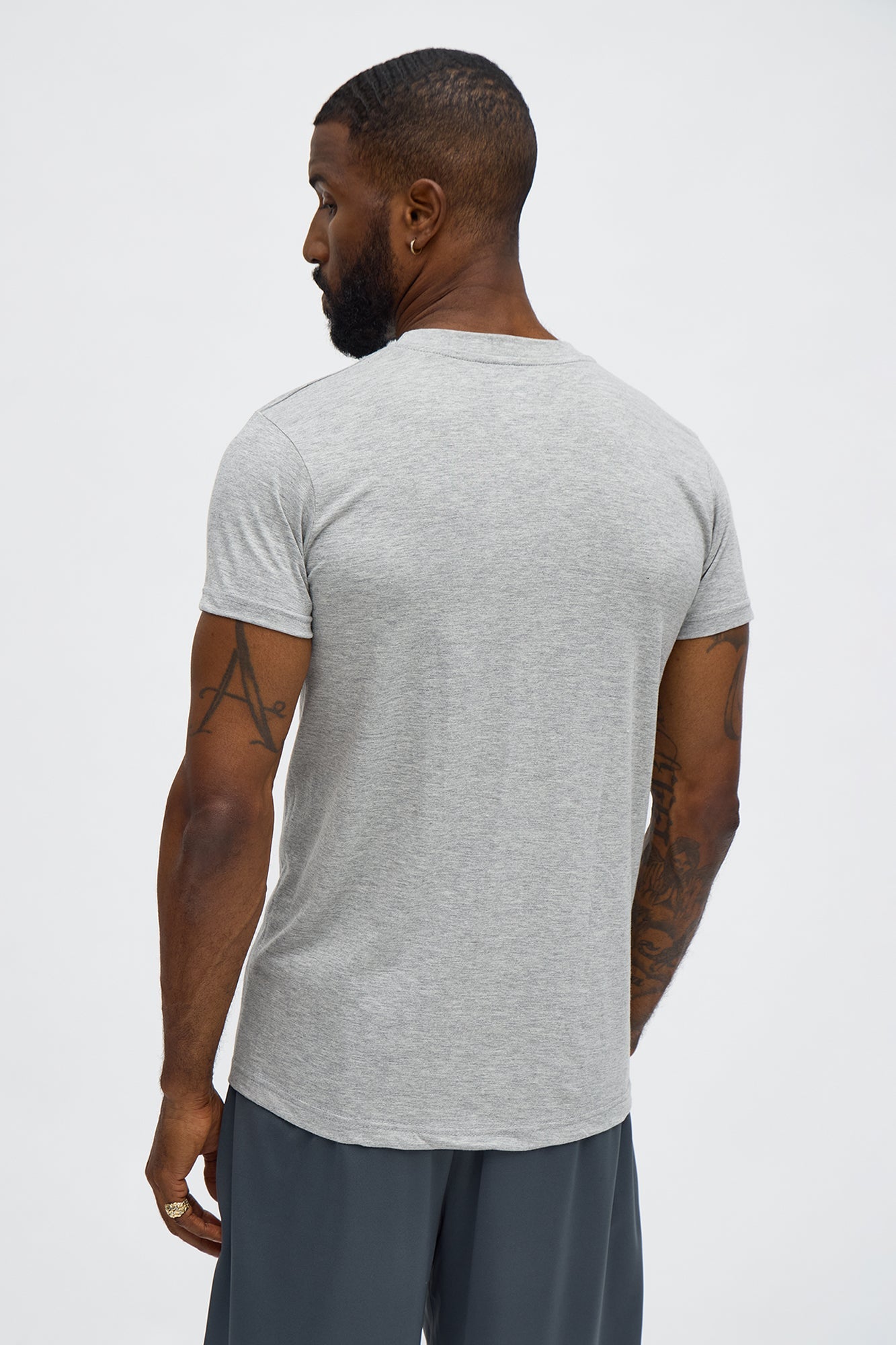 Muscle Fit Crew Tee - Grey