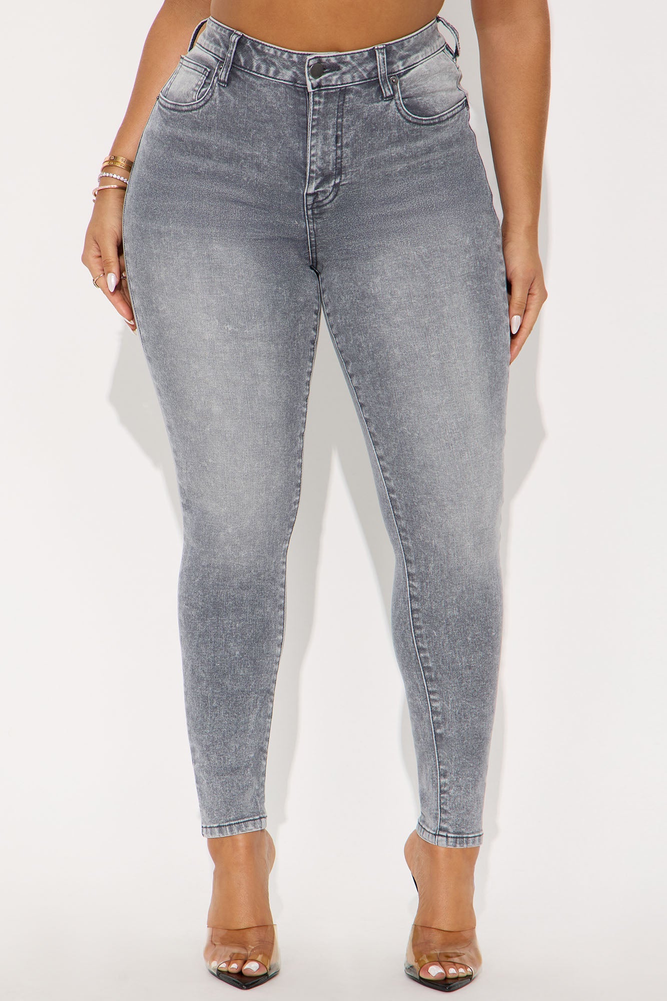 Harlow High Rise Skinny Jeans - Grey