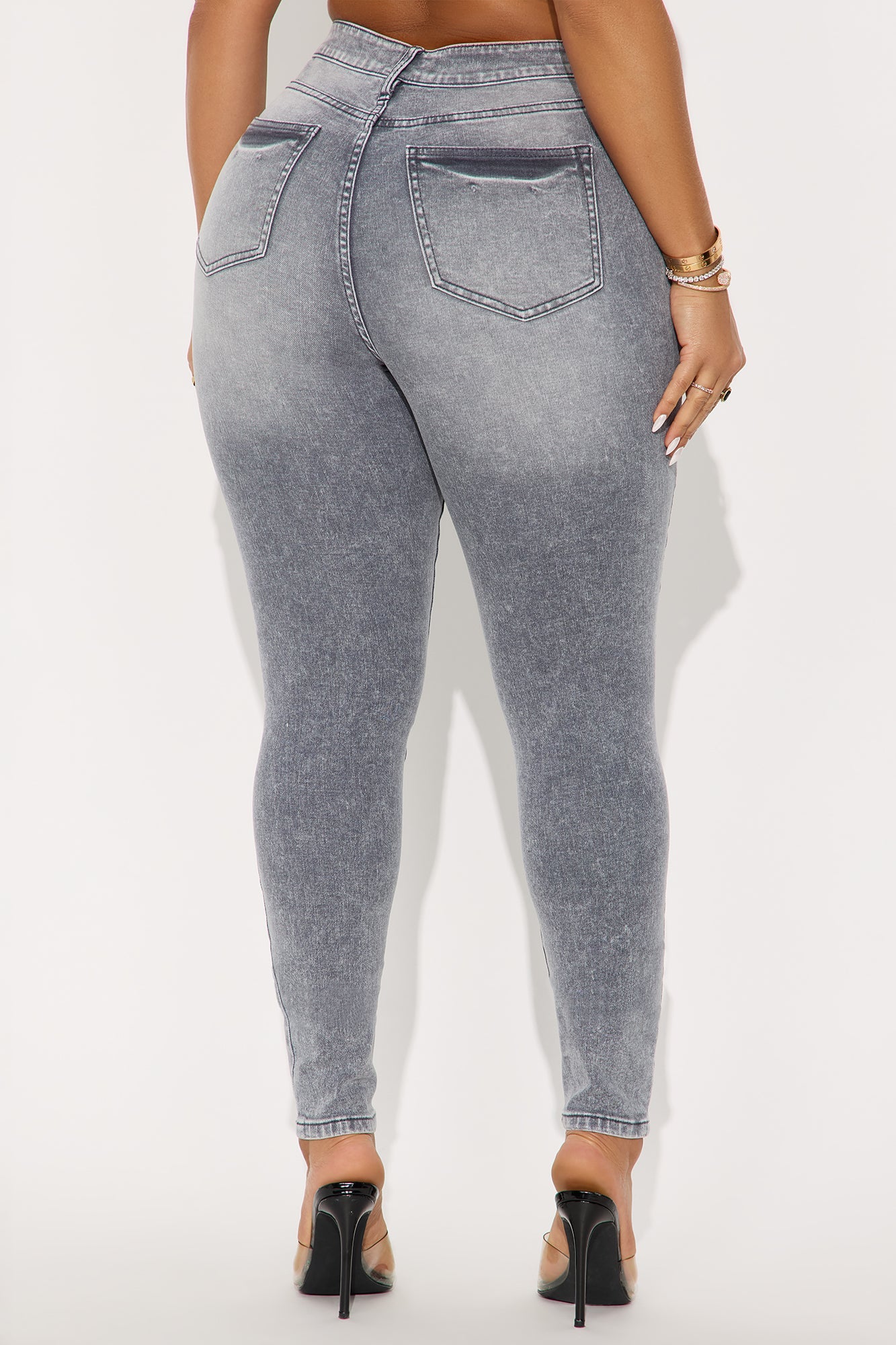 Harlow High Rise Skinny Jeans - Grey