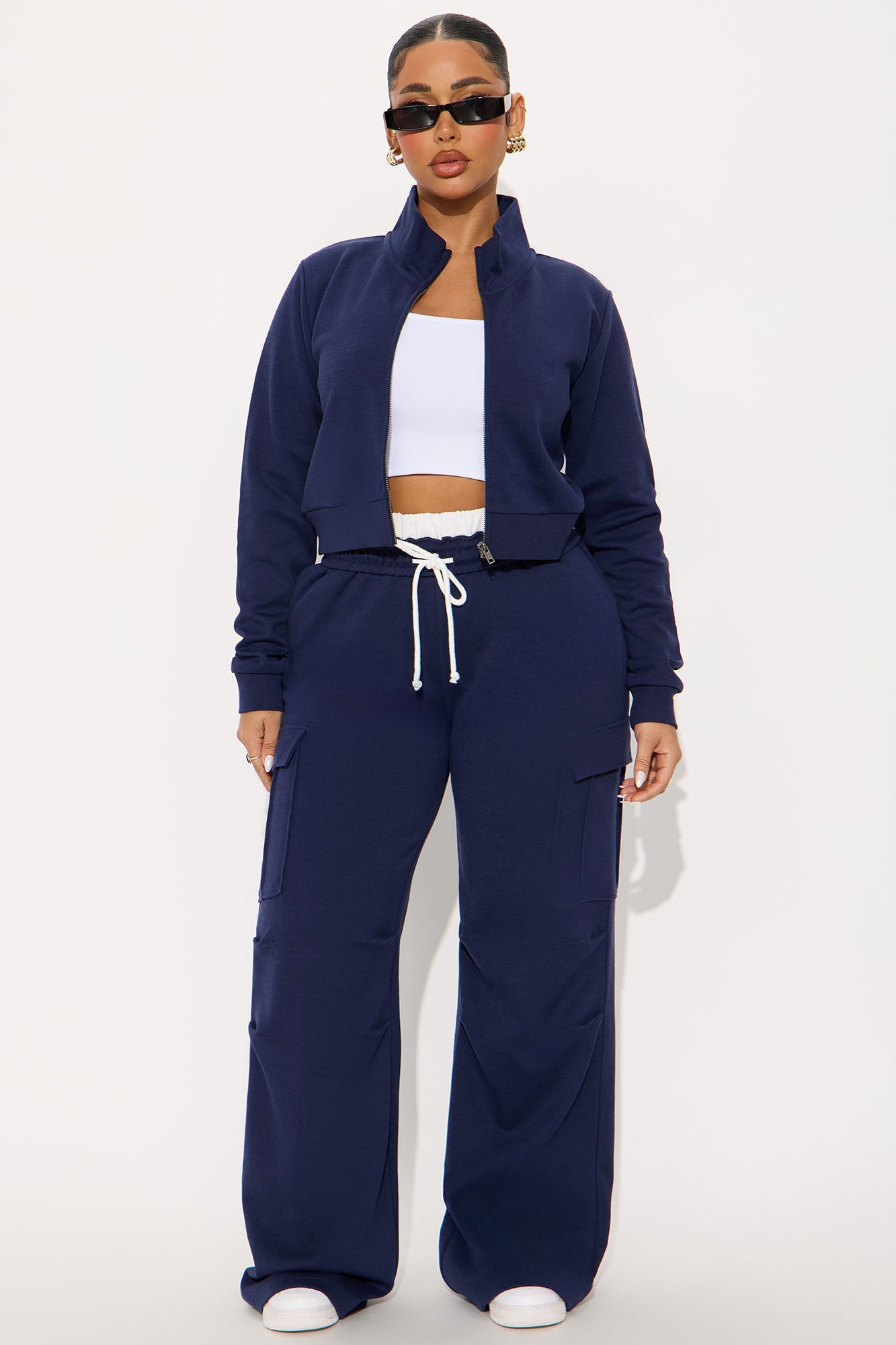 Makayla Sweatshirt Zip Up - Navy