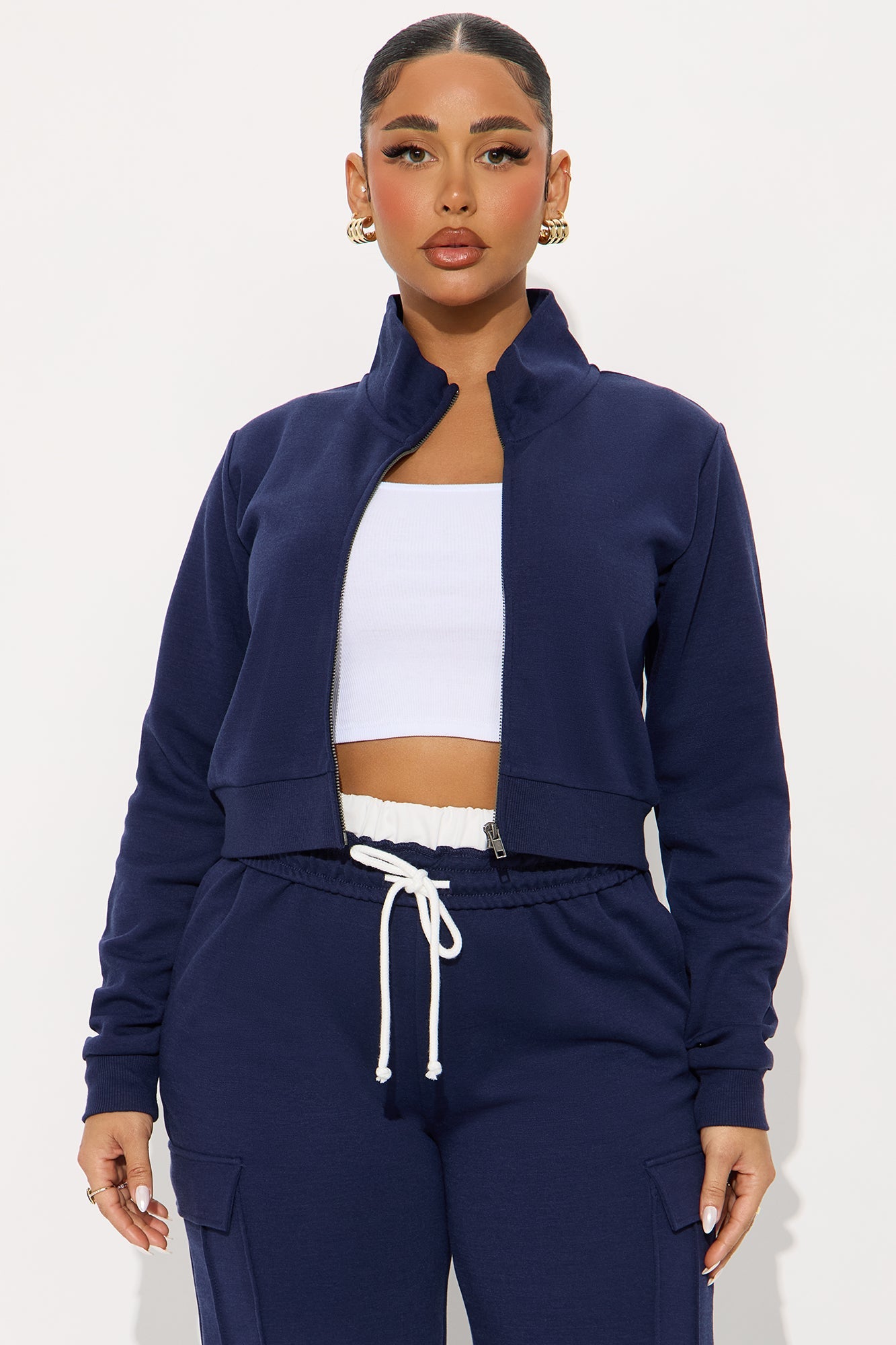 Makayla Sweatshirt Zip Up - Navy
