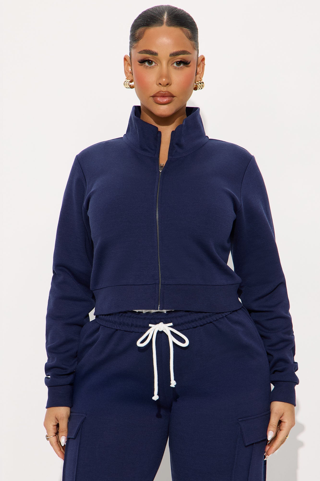 Makayla Sweatshirt Zip Up - Navy