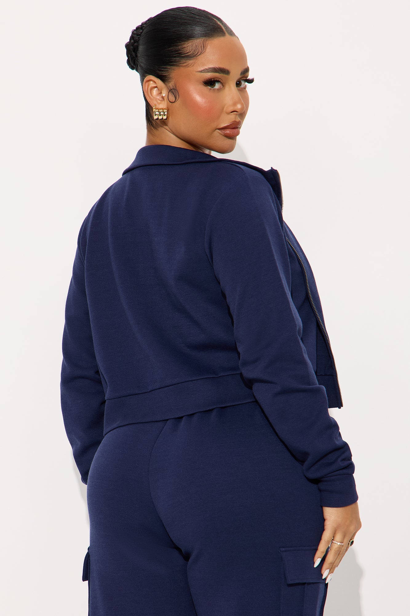 Makayla Sweatshirt Zip Up - Navy