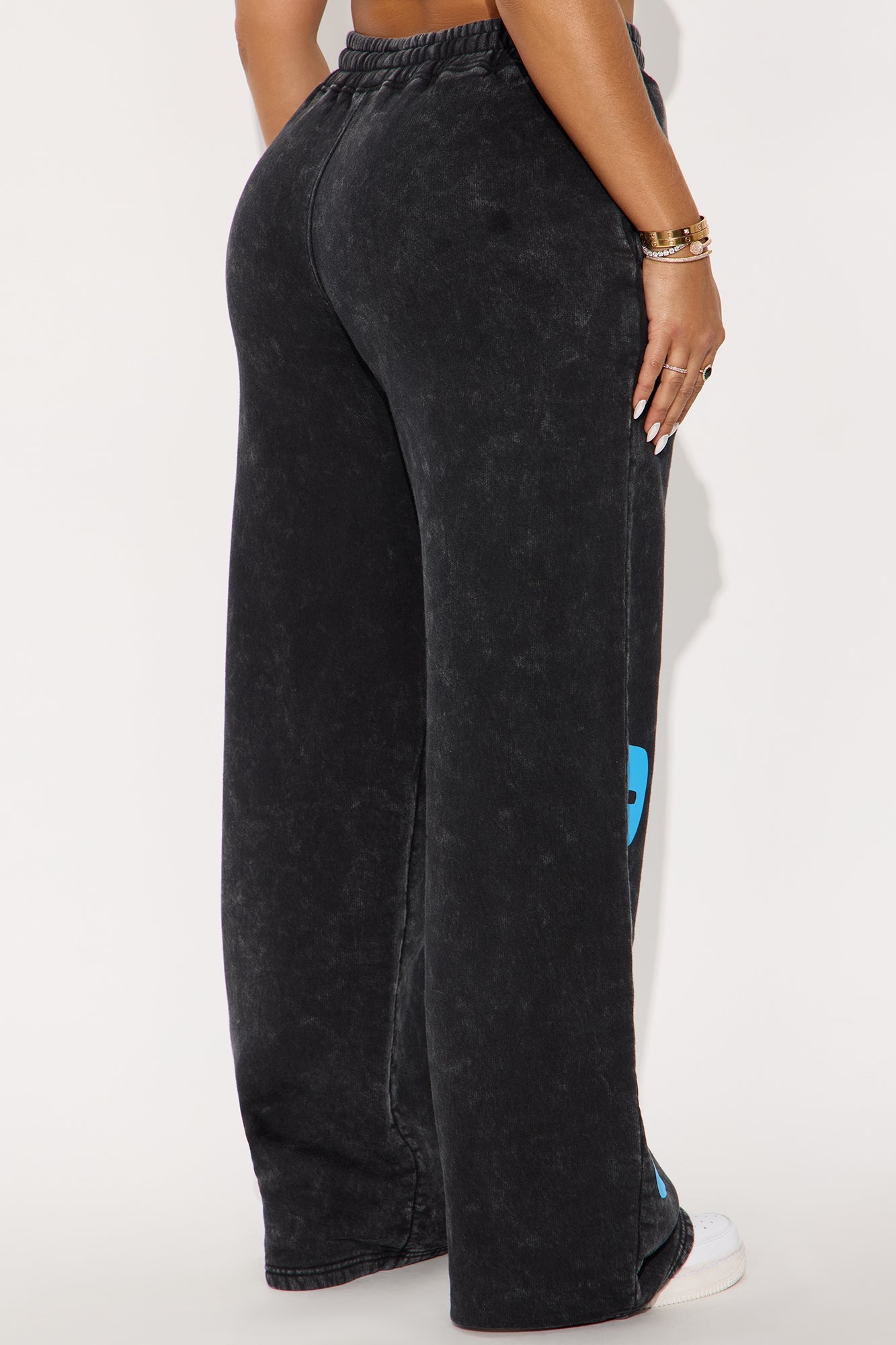 Good Vibes AF Washed Fleece Pants - Charcoal/combo