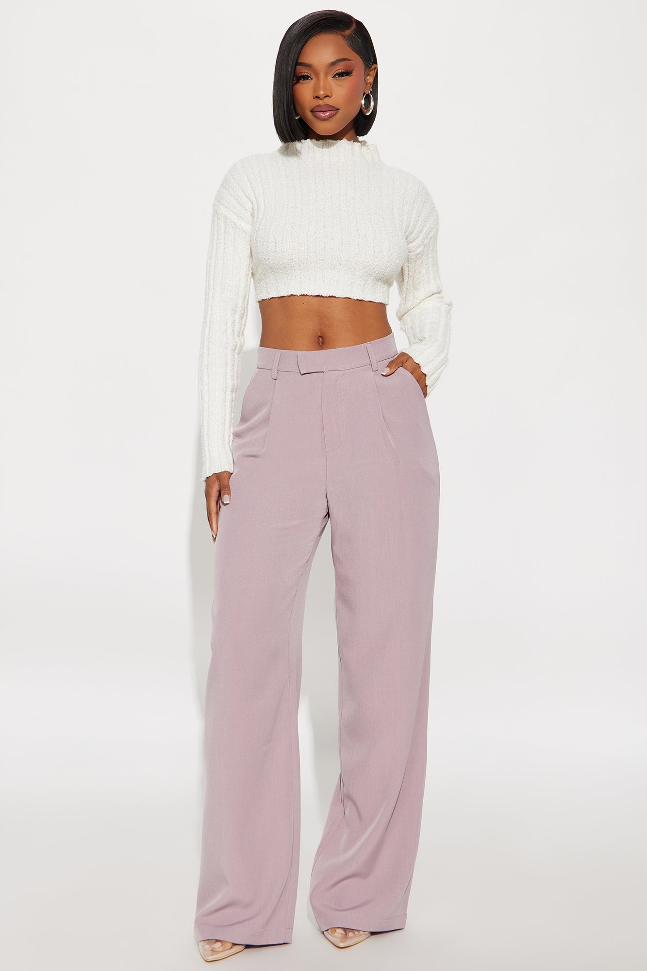 Etta Wide Leg Pant 33″ - Orchid