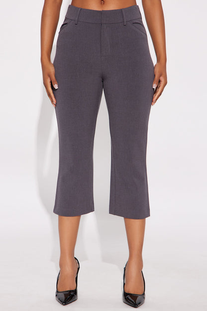 Tasha Dressy High Rise Capri - Charcoal