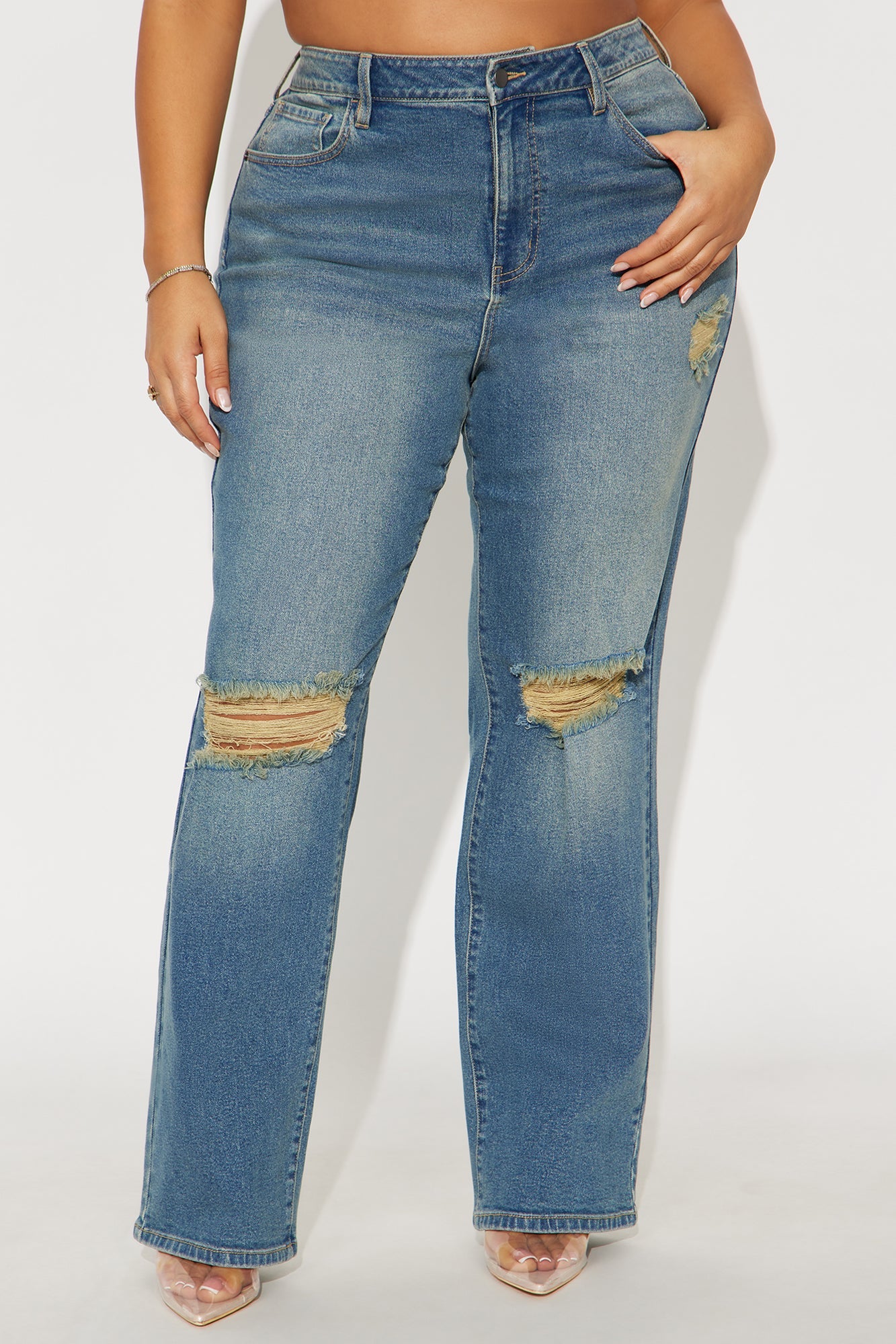 London Nights High Rise Straight Leg Jean - Vintage Wash