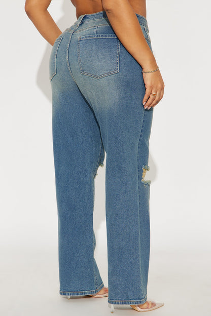 London Nights High Rise Straight Leg Jean - Vintage Wash