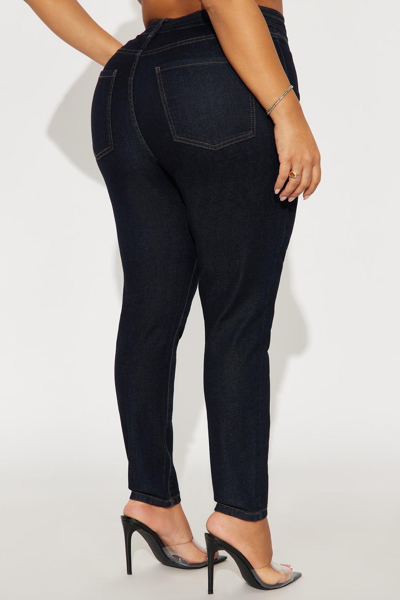 Melrose Clasp Skinny Jeans - Dark Wash