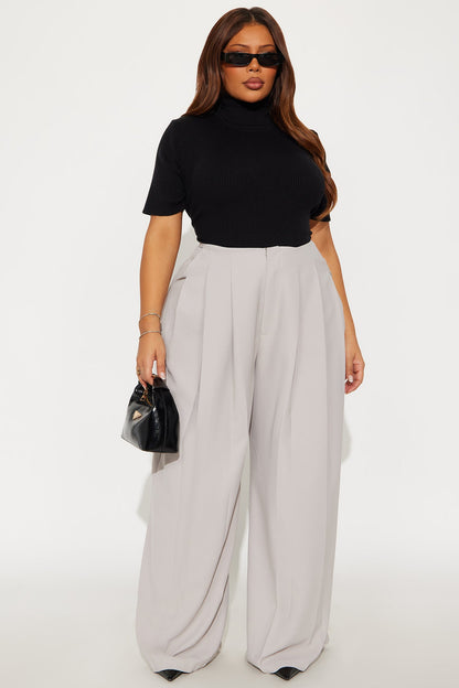 Blaire Wide Leg Trouser - Grey
