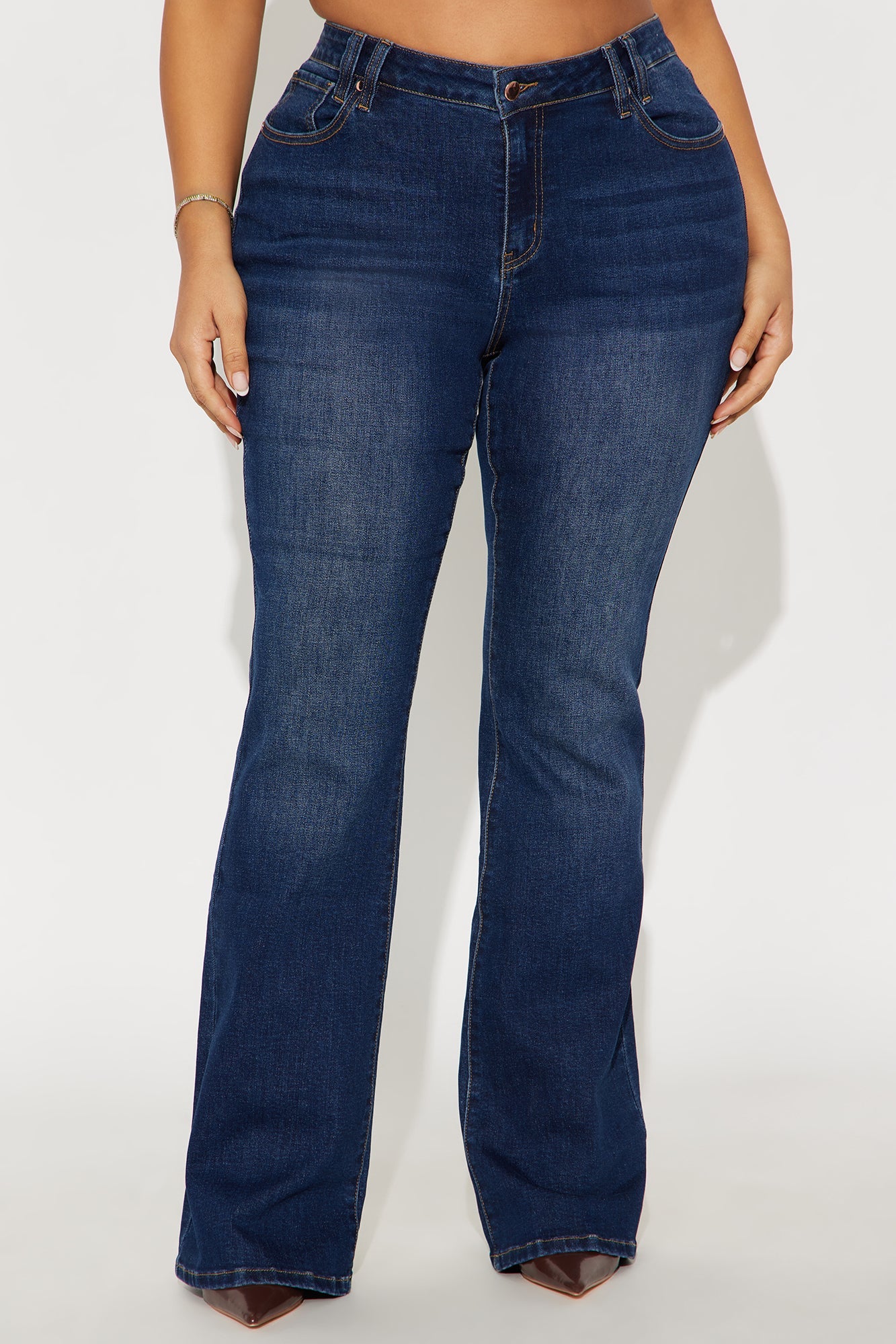 The Aughts Pocket Flap Flare Jeans - Dark Wash