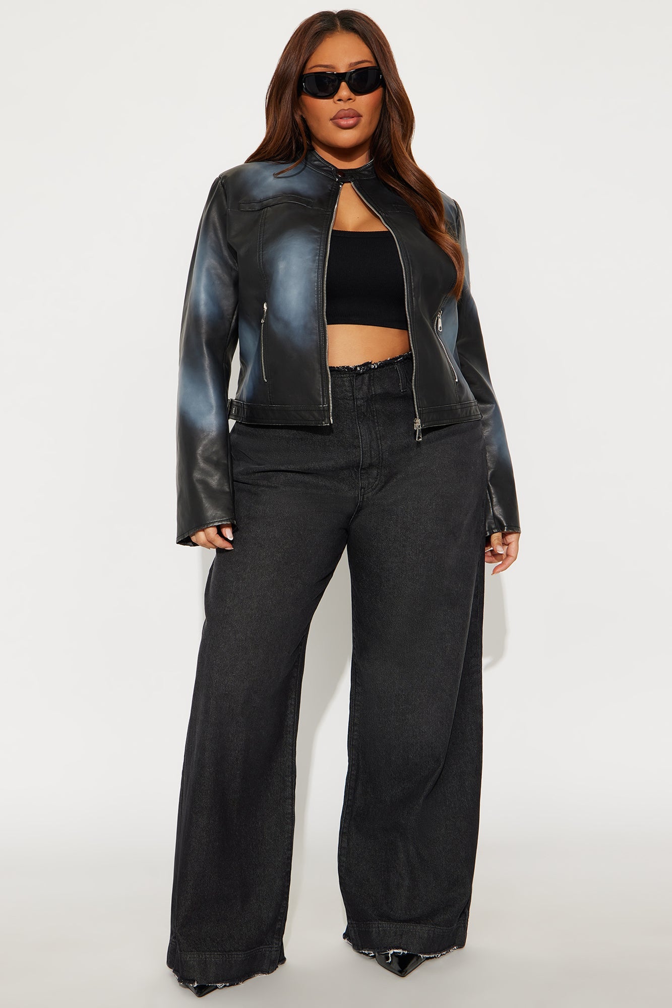 Saint Or Sinner Washed Faux Leather Moto Jacket - Black/combo