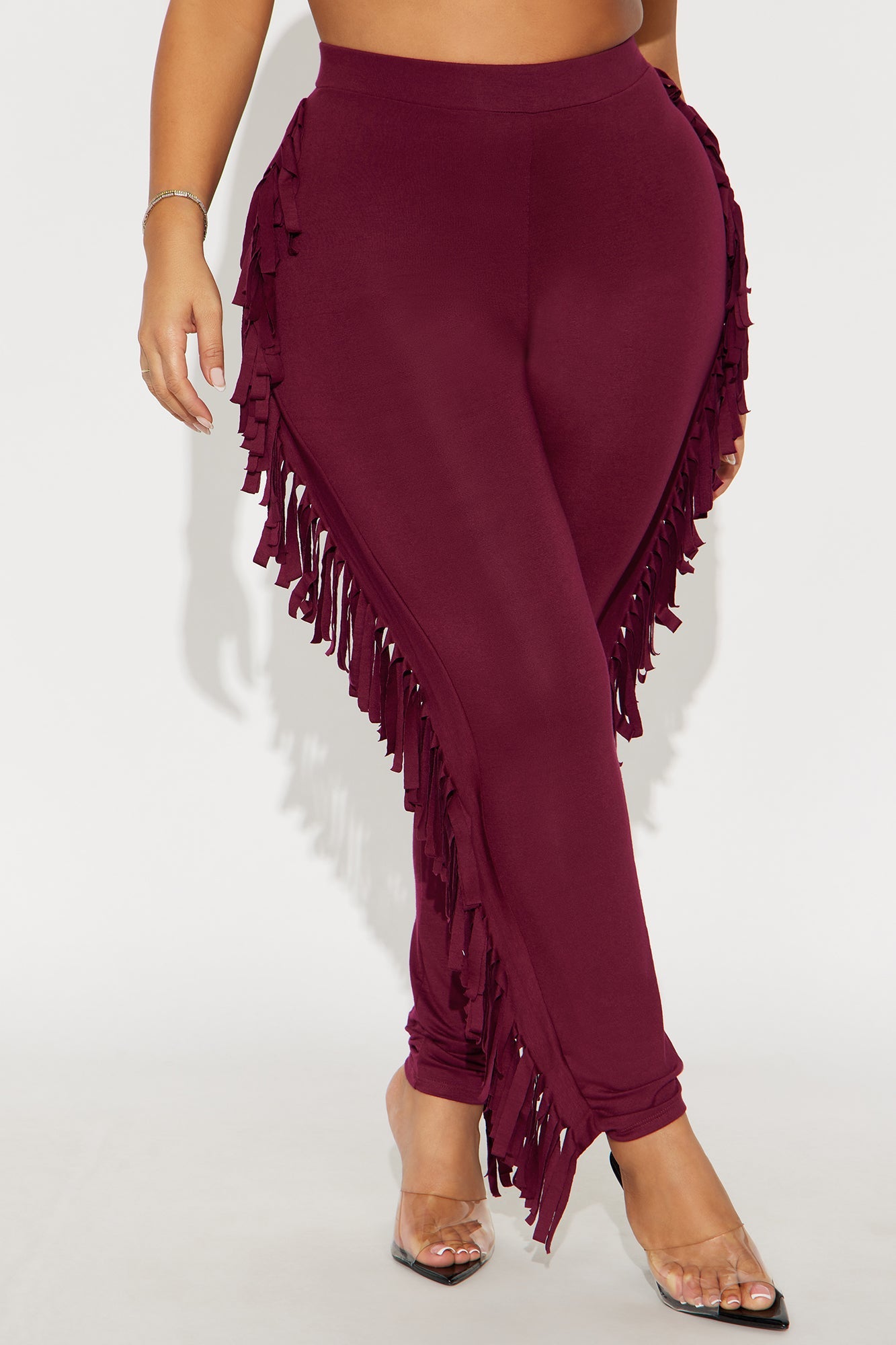Shake It Like a Fringe Shaker Legging - Burgundy