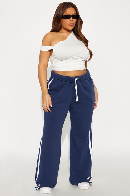 Fit Check Wide Leg Sweatpants - Navy