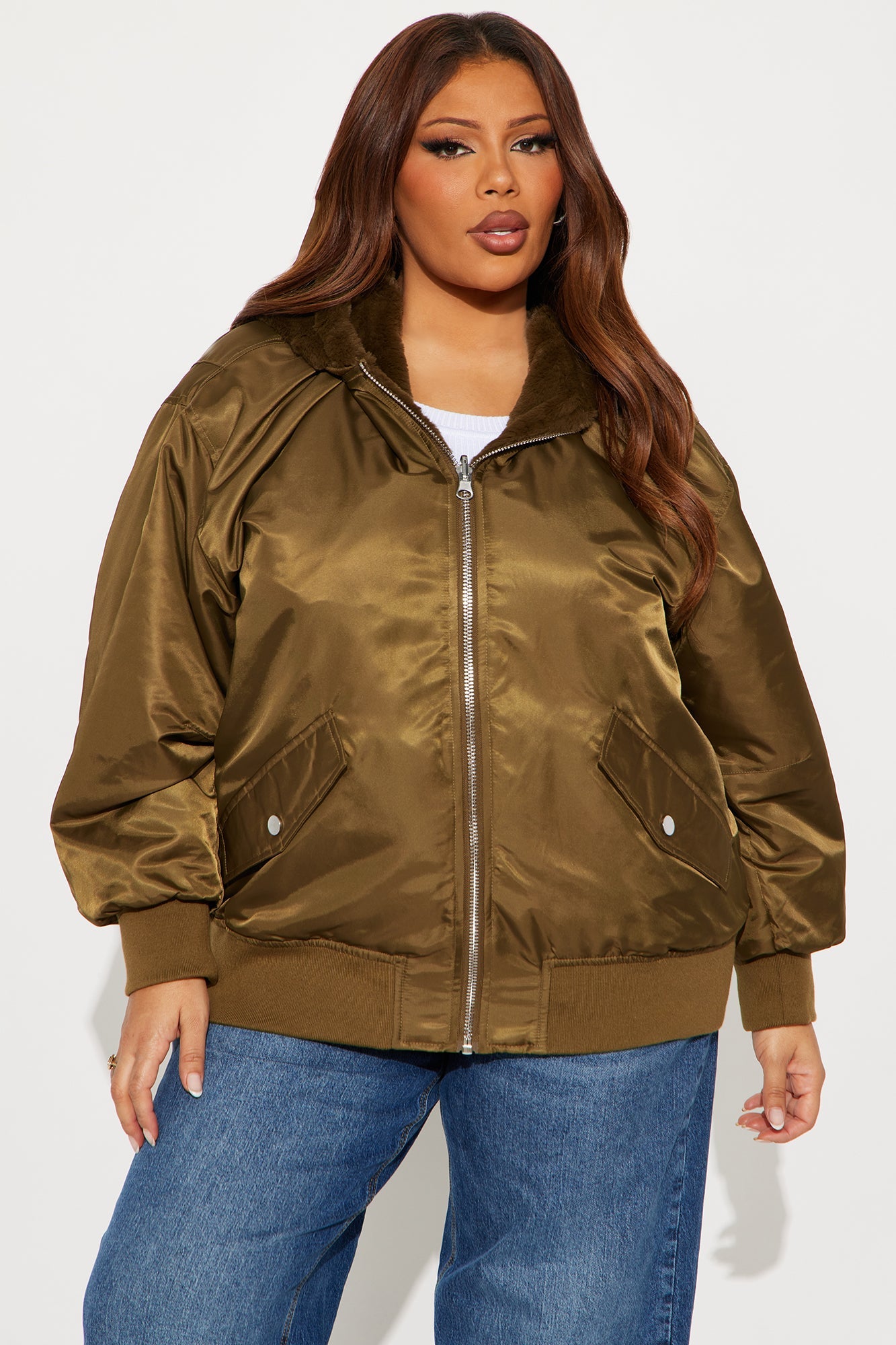 Kimmy Reversible Bomber Jacket - Olive