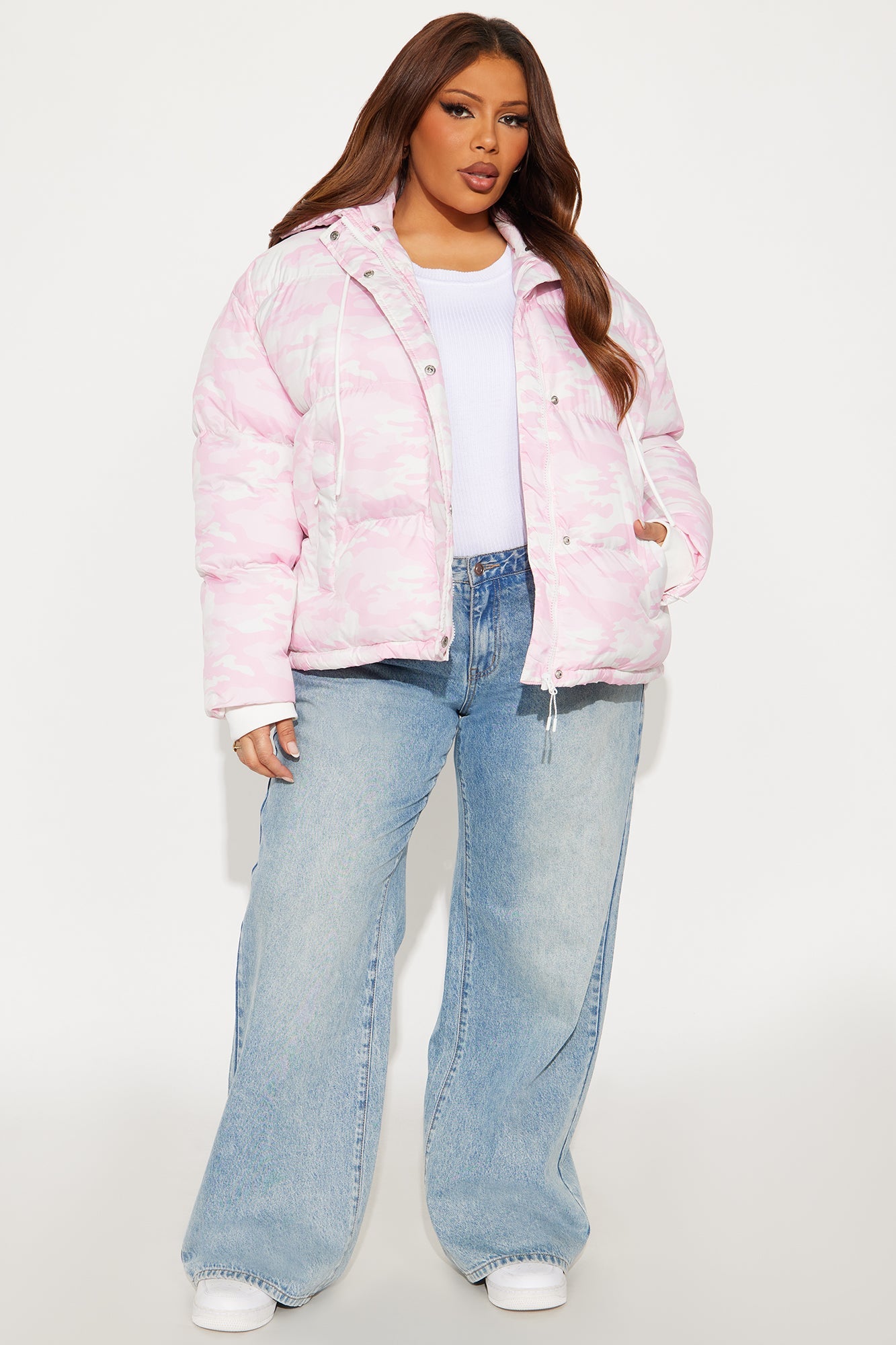 Ski Views Camouflage Puffer Jacket - Pink/combo