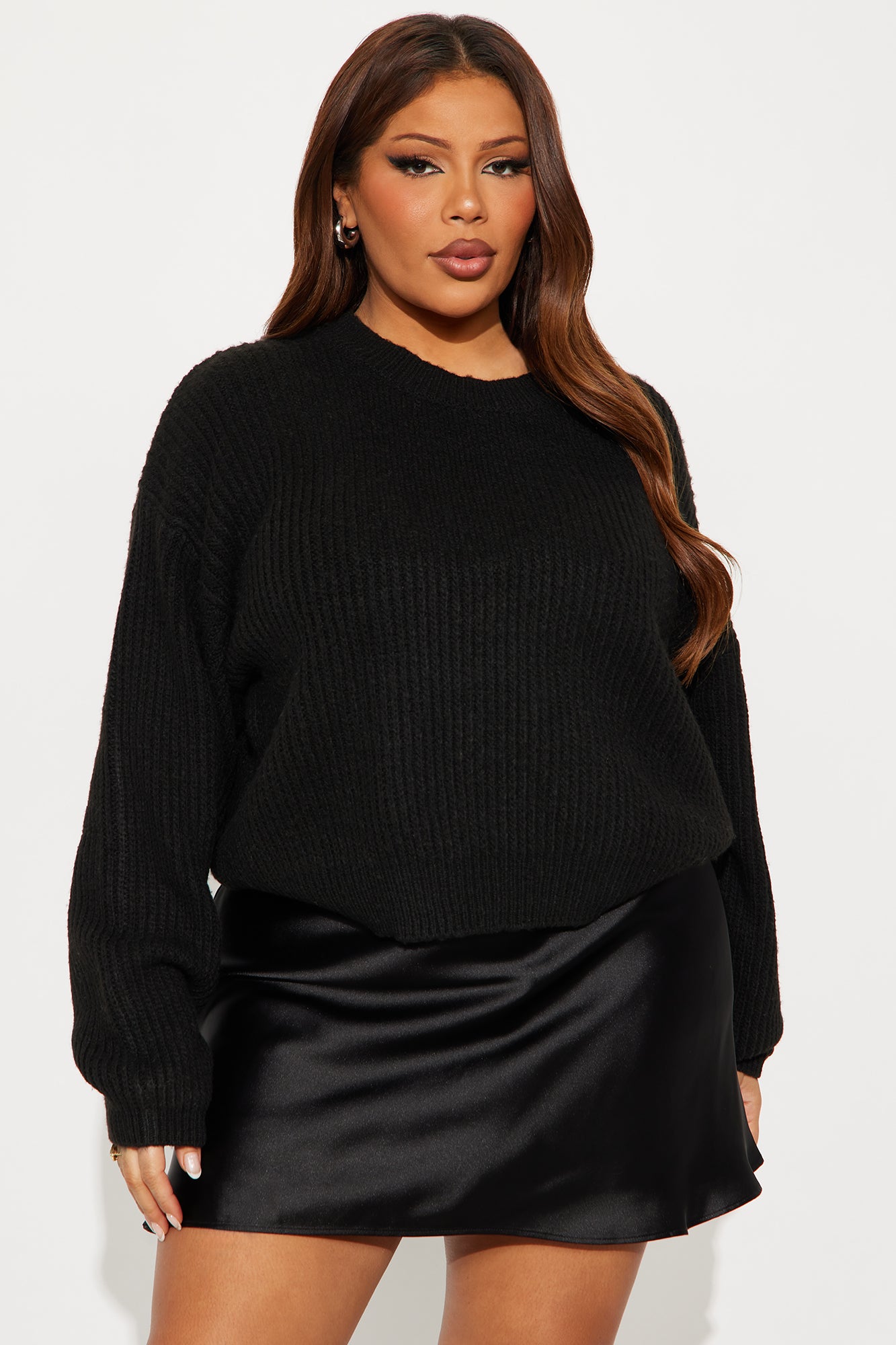 Play The Part Satin Mini Dress Set - Black