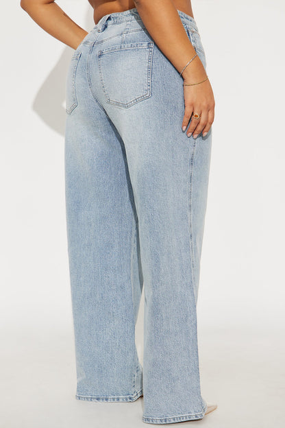 Never Changing Wide Leg Jeans - Light Wash