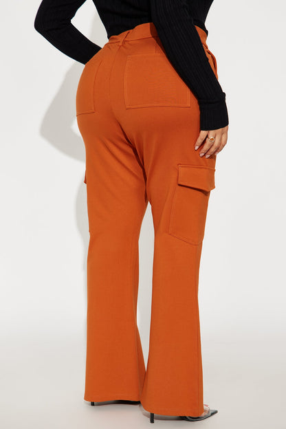 Be About It Flare Cargo Pant - Rust