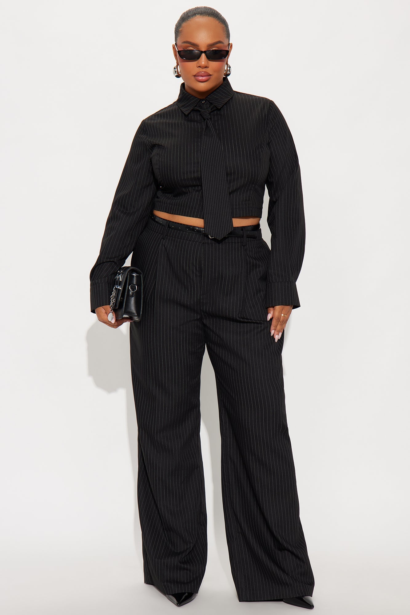 Tied Up At Work 3 Piece Pant Set - Black