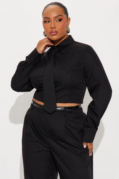 Tied Up At Work 3 Piece Pant Set - Black