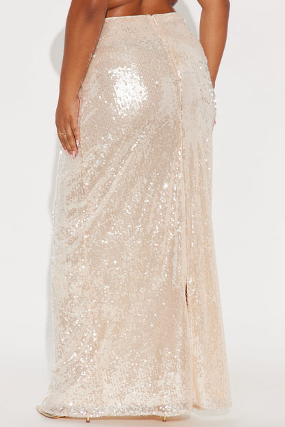 In The Spotlight Sequin Maxi Skirt - Champagne