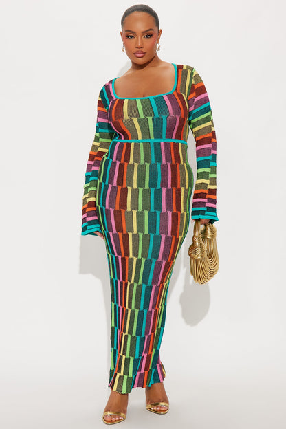 Sia Long Sleeve Maxi Dress - Multi Color