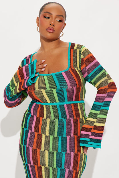 Sia Long Sleeve Maxi Dress - Multi Color