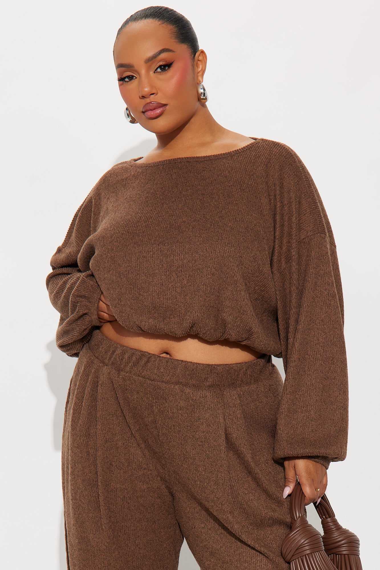 Homebody Wide Leg Pant Set - Mocha