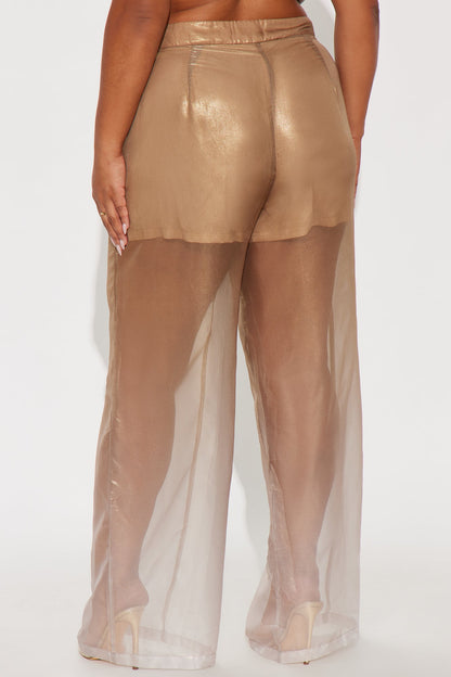 Tanalee Chiffon Ombre Wide Leg Pant 33 - Gold